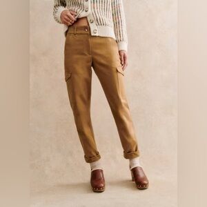 Sezane Tan Benicio Trouser Pants Size 8 Brand Nee